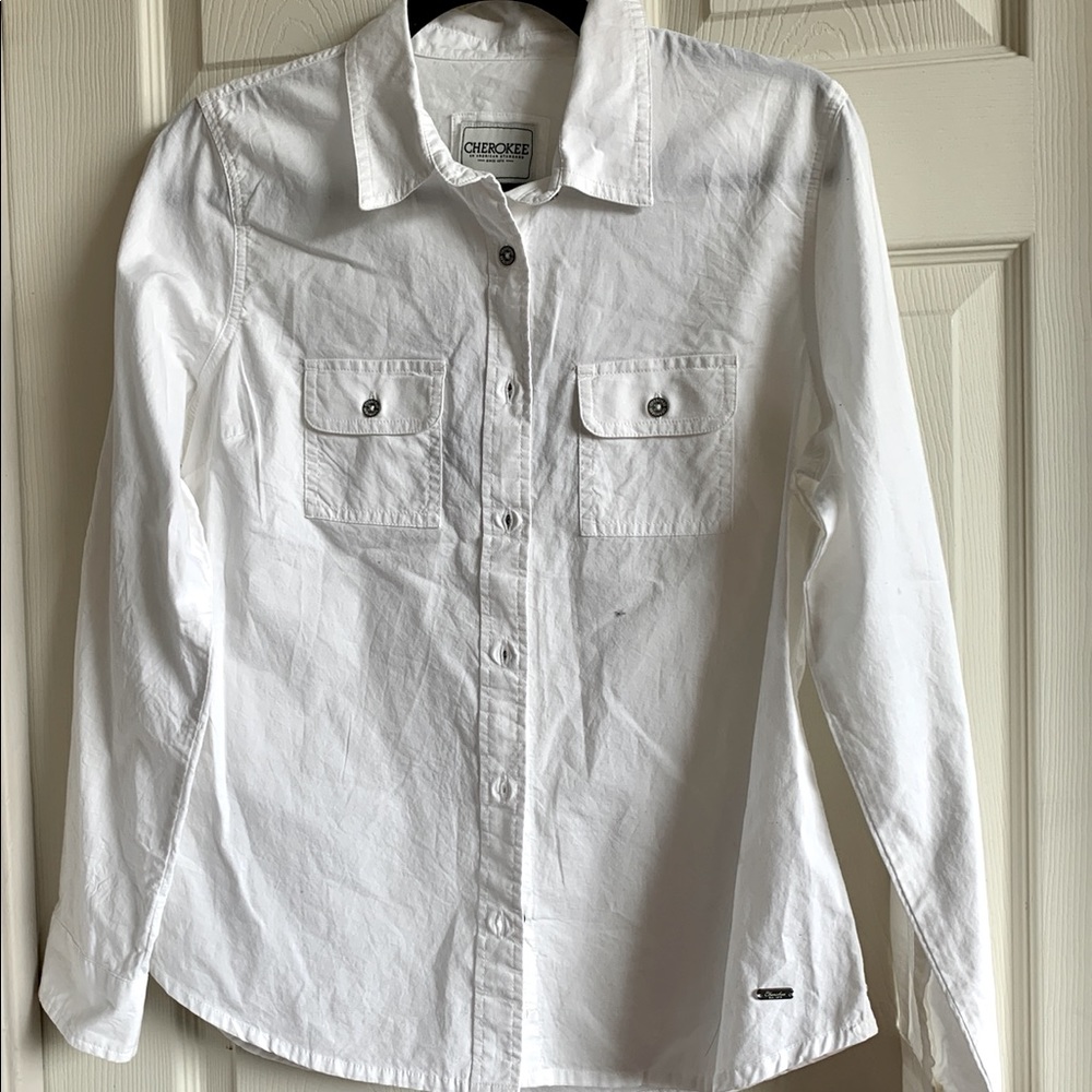 Cherokee Long Sleeve white Size Small Petite